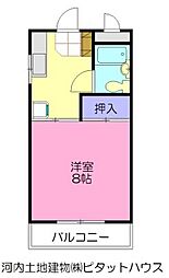 御幸ヶ原タナベハイツ 1Kの間取図画像