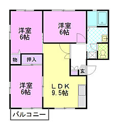 マロニエタウン錦B 3LDKの間取図画像