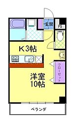 M.グリーンハーモニー 1Kの間取図画像