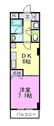 コートビレッジ駅前 1DKの間取図画像