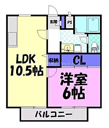 グランナチュール宝石台A 1LDKの間取図画像