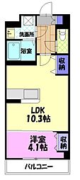 S-FORT宇都宮南大通り 1LDKの間取図画像
