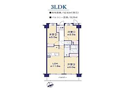 ライオンズガーデンヒルズ上大岡 3LDKの間取図画像