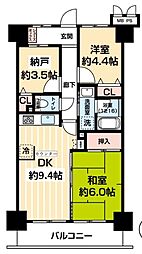 ライオンズマンション都島高倉町 2SDKの間取図画像