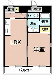 エヴァンス2 1LDKの間取図画像