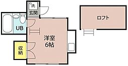 グリーンヒルA棟 ワンルームの間取図画像
