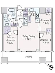 キャピタルゲートプレイスザ・タワー 3LDKの間取図画像