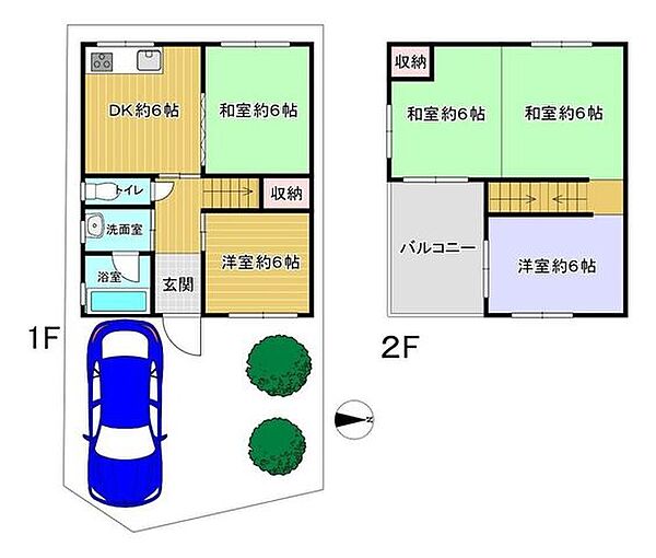 全居室が6帖以上の広々とした5DKプラン。部屋数が多く、家族それぞれのプライベート空間を確保できます。