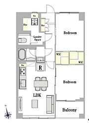 牡丹町住宅 2LDKの間取図画像