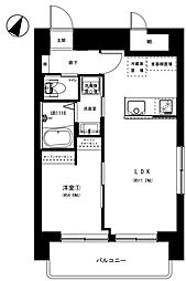 永谷ヒルプラザ六本木 1LDKの間取図画像
