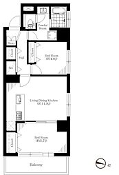ニュー小金井マンション 2LDKの間取図画像