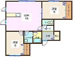 ウェンディクレセント3 2LDKの間取図画像