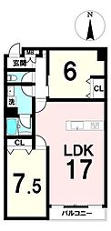卸商サンプラザ 2LDKの間取図画像
