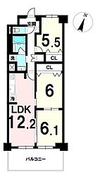 ライオンズマンション西公園第3 3LDKの間取図画像