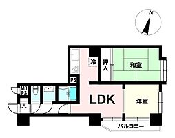 朝日プラザ一番町 2LDKの間取図画像