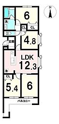 パラッシオ上杉山 4LDKの間取図画像
