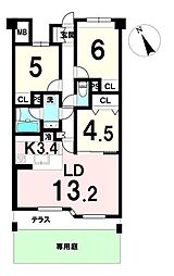シティハウス河原町ステーションコート 3LDKの間取図画像