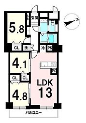 仙台ファーストマンション 3LDKの間取図画像