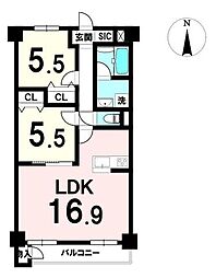 エクセレントエイト 2LDKの間取図画像