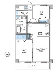 ライオンズプラザ方南町 2LDKの間取図画像