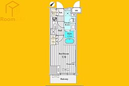 セリオ落合東中野 3階1Kの間取り