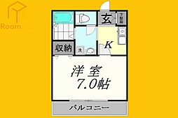 スカイパレス東中野Ａ 1階1Kの間取り