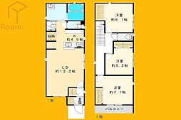 北新宿戸建 1階3LDKの間取り