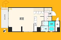 JR総武線 東中野駅 徒歩8分の賃貸マンション 6階1LDKの間取り