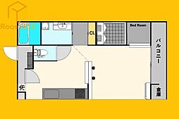 サンファスト東中野 1LDKの間取図画像