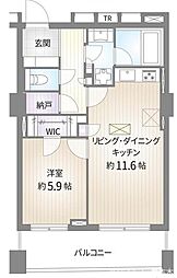 パークシティ大崎ザレジデンス 1LDKの間取図画像