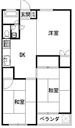 三田第2コーポラス 2LDKの間取図画像