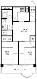 グリーンパーク第4綾瀬 2LDKの間取図画像