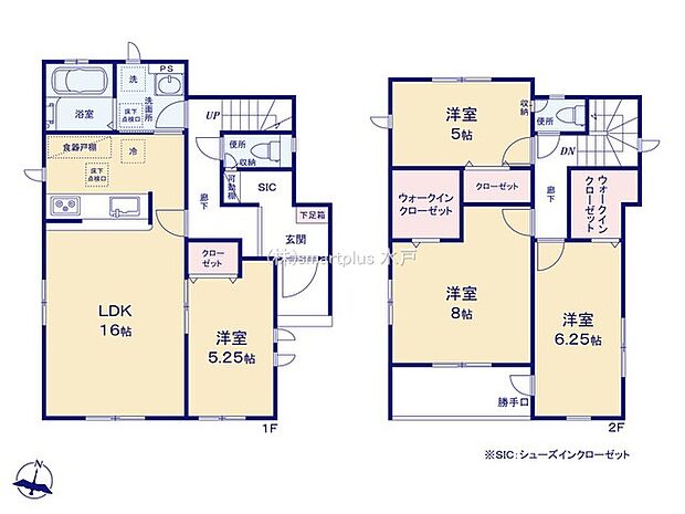 〜収納豊富なプランを採用〜 ・ウォークインクローゼット、シューズインクロークなど収納豊富なプランを採用。 ・今のお住まいと収納力をぜひ比較してみてください。