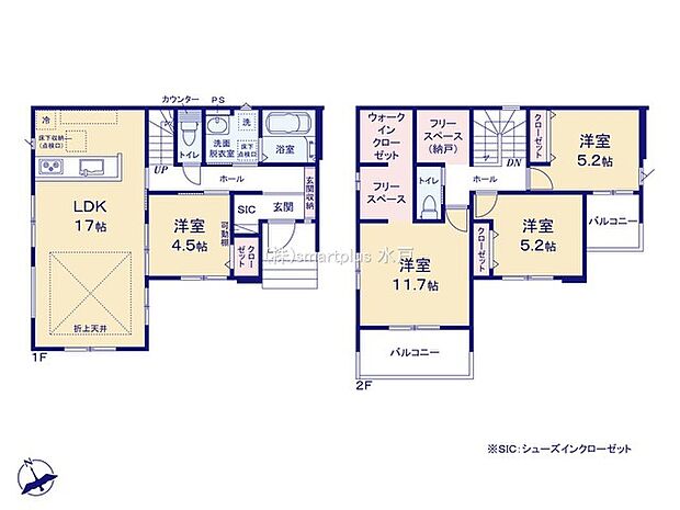 〜使い勝手の良い4ＬＤＫプラン〜 ・シンプルで使い勝手が良く、人気の高い4ＬＤＫのプランを採用。 ・収納もしっかりございますので、お家の中がスッキリと片付きます。  