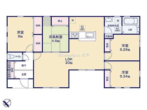 〜水周り集中プランを採用〜 ・キッチン・洗面など水回りを集中させることで家事のしやすい間取。 ・日々の事なので家事導線もご見学の際にぜひチェックしてみてください。 