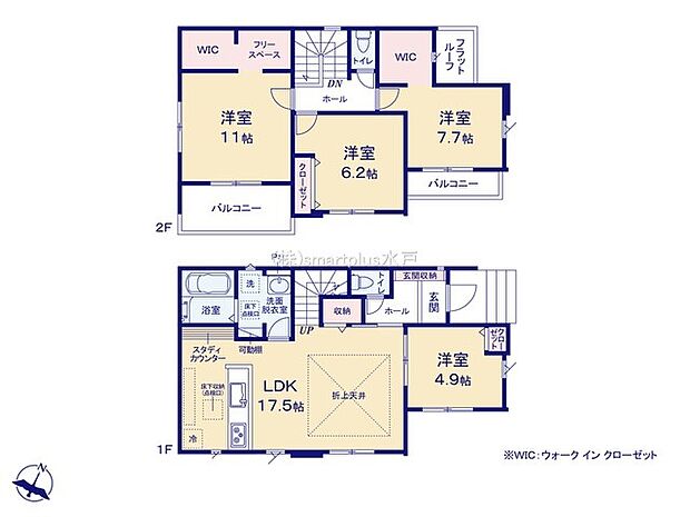 〜リビングイン階段を採用〜 ・リビングイン階段なので2階へ行く際、降りる際に必ずリビングを通る「ご家族の顔が見える」仕様。 ・家族の距離が近づく間取となっております。 