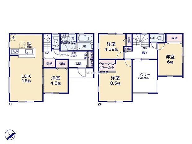 〜収納豊富なプランを採用〜 ・ウォークインクローゼットなど収納豊富なプランを採用。家の中がスッキリと片付きます。 ・今のお住まいと収納力をぜひ比較してみてください。