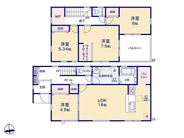 〜全居室南向きの間取り〜 ・各居室が南向きなので穏やかな陽の入る陽当り良好な仕様。 ・明るい空間でくつろぎのお時間をお過ごしいただけます。