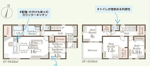 ~収納豊富なプランを採用~ ・ウォークインクローゼット、パントリーなど収納豊富なプランを採用。 ・今のお住まいと収納力をぜひ比較してみてください。