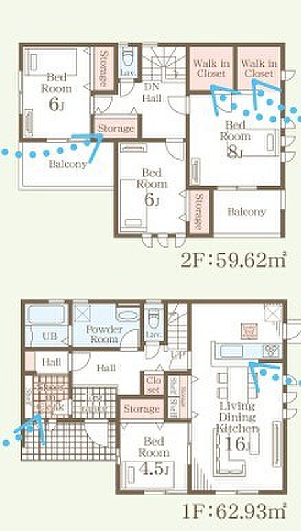 ～収納豊富なプランを採用～ ・ウォークインクローゼット、シューズインクロークなど収納豊富なプランを採用。 ・今のお住まいと収納力をぜひ比較してみてください。 