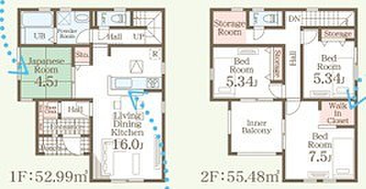 〜収納豊富なプランを採用〜 ・ウォークインクローゼット、納戸など収納豊富なプランを採用。 ・今のお住まいと収納力をぜひ比較してみてください。