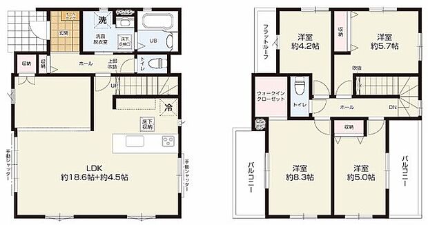 ~全室2面採光の間取り~ ・各お部屋が2面採光になっているので穏やかな陽が降り注ぐ陽当り良好な仕様。 ・明るい空間でくつろぎのお時間をお過ごしいただけます。