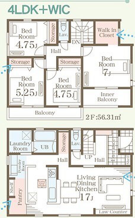~収納豊富なプランを採用~ ・ウォークインクローゼットなど収納豊富なプランを採用。家の中がスッキリと片付きます。 ・今のお住まいと収納力をぜひ比較してみてください。