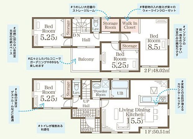 ~収納豊富なプランを採用~ ・ウォークインクローゼット、納戸など収納豊富なプランを採用。 ・今のお住まいと収納力をぜひ比較してみてください。
