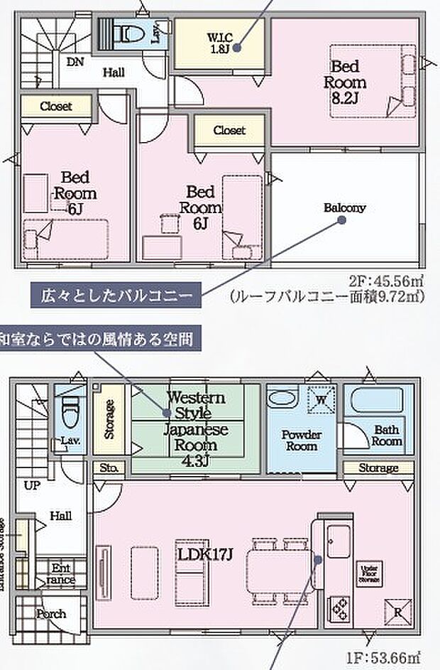 ～水周り集中プランを採用～ ・キッチン・洗面など水回りを集中させることで家事のしやすい間取。 ・日々の事なので家事導線もご見学の際にぜひチェックしてみてください。 