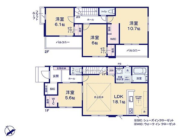 ~リビングイン階段を採用~ ・リビングイン階段なので2階へ行く際、降りる際に必ずリビングを通る「ご家族の顔が見える」仕様。 ・家族の距離が近づく間取となっております。