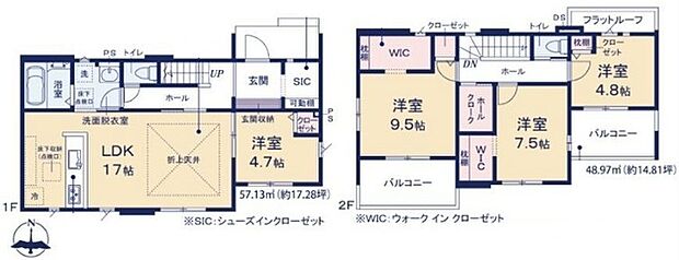 ~水周り集中プランを採用~ ・キッチン・洗面など水回りを集中させることで家事のしやすい間取。 ・日々の事なので家事導線もご見学の際にぜひチェックしてみてください。