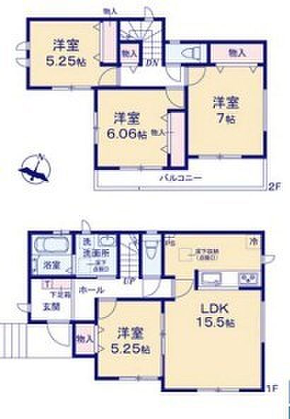 ~全居室南向きの間取り~ ・各居室が南向きなので穏やかな陽の入る陽当り良好な仕様。 ・明るい空間でくつろぎのお時間をお過ごしいただけます。