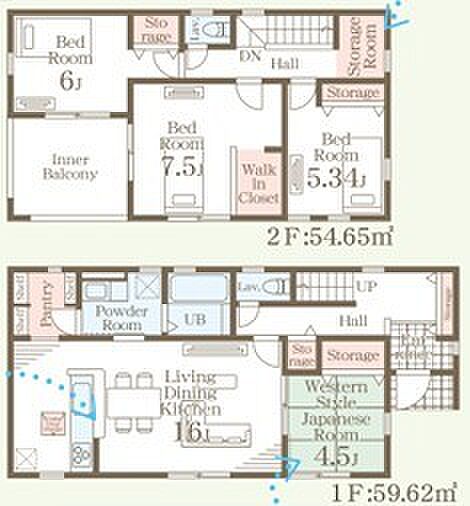 ~水周り集中プランを採用~ ・キッチン・洗面など水回りを集中させることで家事のしやすい間取。 ・日々の事なので家事導線もご見学の際にぜひチェックしてみてください。