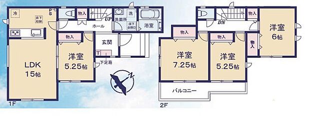 ~使い勝手の良い4LDKプラン~ ・シンプルで使い勝手が良く、人気の高い4LDKのプランを採用。 ・収納もしっかりございますので、お家の中がスッキリと片付きます。